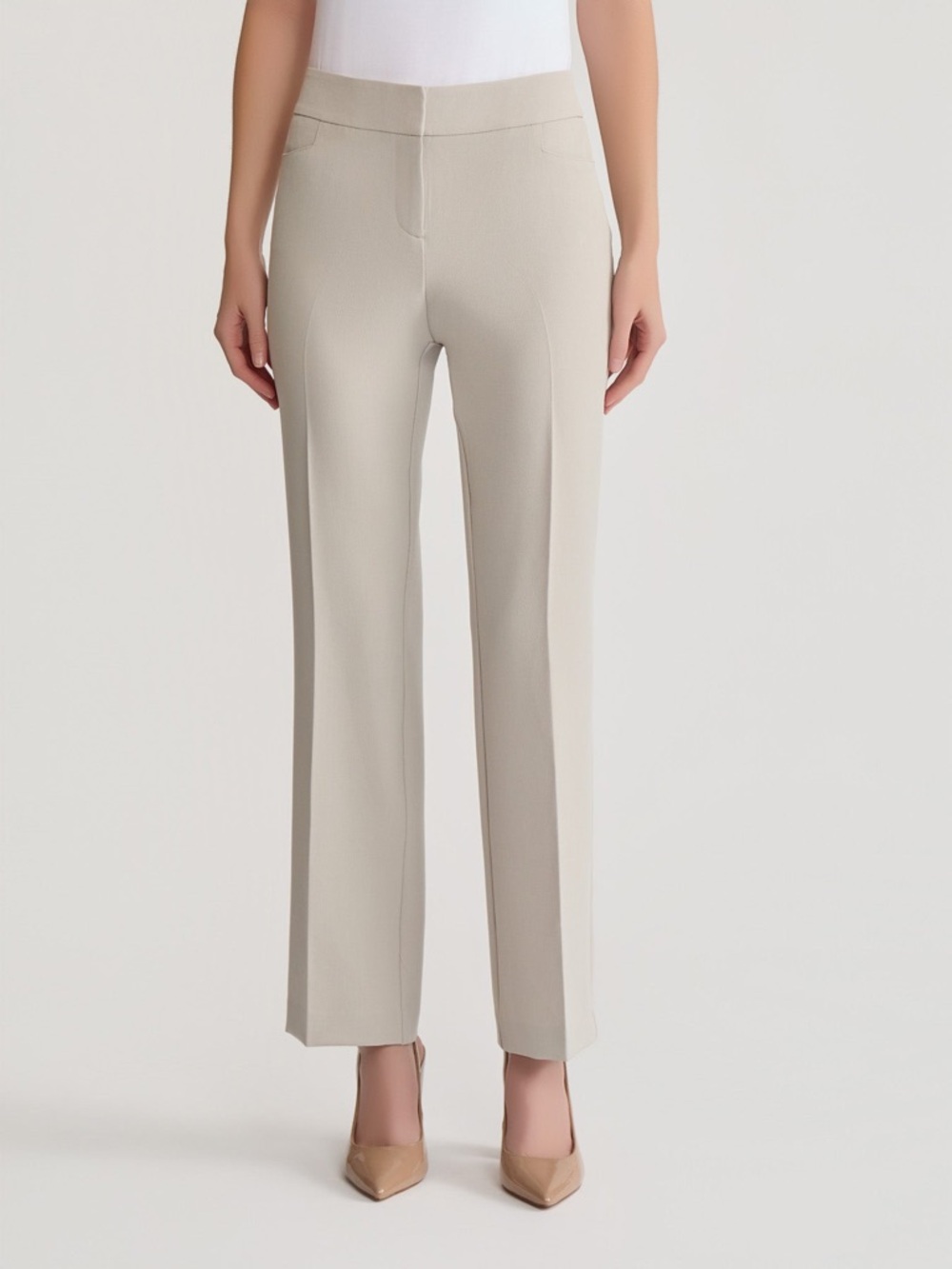 Kasper Women's Straight-Leg Trousers in Light Taupe